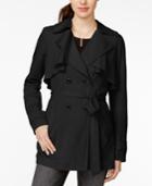 Bar Iii Double-breasted Ruffled Trench Coat, Only At Macy's