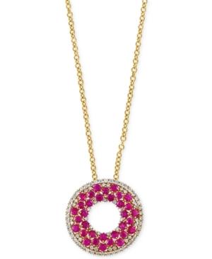 Effy Ruby (2 Ct. T.w.) And Diamond (1/2 Ct. T.w.) Pendant Necklace In 14k Gold