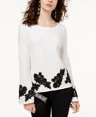 Inc International Concepts Lace-trim Sweater, Created For Macy's