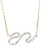 Wrapped Diamond Squiggle Pendant Necklace (1/6 Ct. T.w.) In 10k Gold, Created For Macy's
