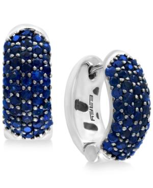 Effy Balissima Sapphire Pave Hoop Earrings (2-3/4 Ct. T.w.) Set In Sterling Silver