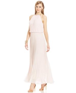 Msk Limited Pleated Blouson Hardware Halter Maxi Dress