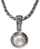Effy Cultured Freshwater Pearl Scroll Sides Pendant (10mm) In Sterling Silver And 18k Gold