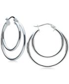Giani Bernini Double Hoop Earrings In Sterling Silver, Only At Macy's
