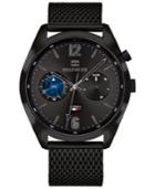 Tommy Hilfiger Men's Black Stainless Steel Mesh Bracelet Watch 44mm, Created For Macy's