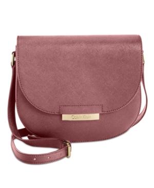 Calvin Klein Saffiano Leather Saddle Bag