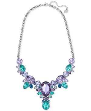 Swarovski Silver-tone Large Crystal Statement Necklace