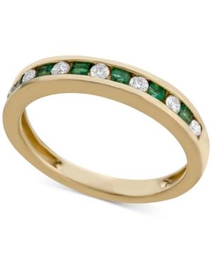 Emerald (1/4 Ct. T.w.) & Diamond (1/5 Ct. T.w.) Band In 14k Gold