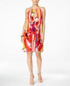 Inc International Concepts Printed Pleated Halter Dress, Only At Macy's