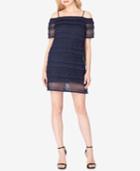 Tahari Asl Lace Cold-shoulder Dress