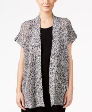 Eileen Fisher Short-sleeve Open-front Cardigan