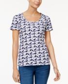 Charter Club Printed Cotton T-shirt, Only At Macy's