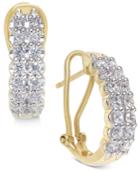 Diamond Hoop Earrings (1 Ct. T.w.) In 10k White Gold & Yellow Gold