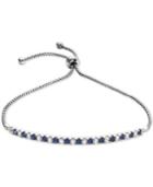 Lab-created Sapphire (5/8 Ct. T.w.) & White Sapphire (5/8 Ct. T.w.) Bolo Bracelet In Sterling Silver