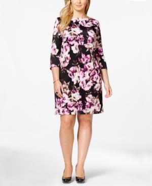 Jessica Howard Plus Size Floral-print Shift Dress