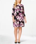Jessica Howard Plus Size Floral-print Shift Dress