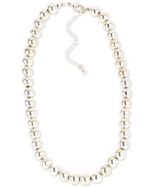 Charter Club Silver-tone Beaded Collar Necklace, 16-1/2 + 3 Extender, Created For Macy's