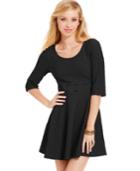 American Rag Textured Crochet-knit-trim Skater Dress