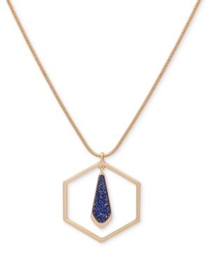 Ivanka Trump Gold-tone Octagon Glitter Long Pendant Necklace
