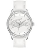 Lacoste Watch, Women's Victoria White Leather Strap 40mm 2000819