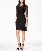 Jessica Howard Petite Lace-illusion Ruched Dress