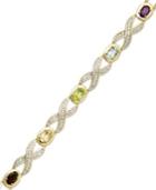 18k Gold Over Sterling Silver-plated Bracelet, Multi-stone (3-1/2 Ct. T.w.) And Diamond Accent Xo Bracelet