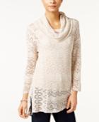 Style & Co. Petite Pointelle Cowl-neck Sweater, Only At Macy's
