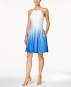 Calvin Klein Sleeveless Ombre Fit & Flare Dress