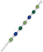 Charter Club Silver-tone Blue-green Link Bracelet, Only At Macy's
