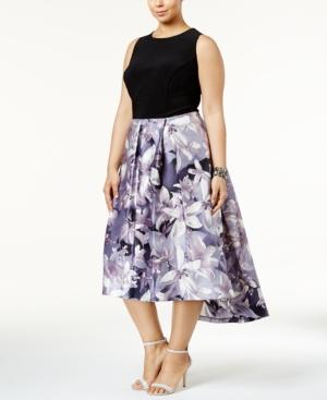 Sl Fashions Plus Size Floral-print High-low Dress