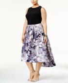 Sl Fashions Plus Size Floral-print High-low Dress