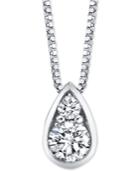 Diamond Pear 18 Pendant Necklace (1/4 Ct. T.w.) In 14k White Gold