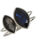 Kenneth Cole New York Silver-tone Colored Stone Hinged Bangle Bracelet