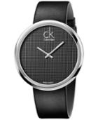 Calvin Klein Women's Swiss Subtle Black Leather Strap Watch 46mm K0v231c1