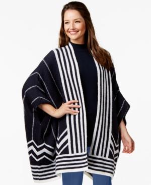 Alfani Prima Striped Poncho Cardigan Sweater, Only At Macy's
