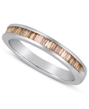 Sterling Silver Ring, Champagne Diamond Baguette Ring (1/2 Ct. T.w.)