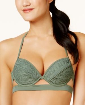 Hula Honey Little Wild One Underwire Push-up Halter Bikini Top Women's Swimsuit