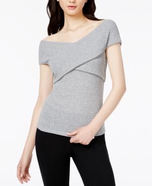 Bar Iii Off-the-shoulder Crisscross Top, Only At Macy's