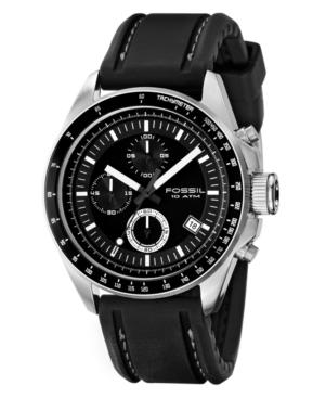 Fossil Watch, Men's Chronograph Decker Black Silicone Strap 44mm Ch2573