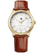 Tommy Hilfiger Women's Brown Croc-embossed Leather Strap Watch 38mm 1781602