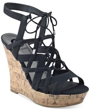 G By Guess Dritta Cork Wedge Sandals Women's Shoes