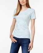Charter Club Pima Cotton Tee, Modern Paisley Print