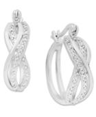 Victoria Townsend Rose-cut Diamond Braided Hoop Earrings In 18k Gold Over Sterling Silver Or Sterling Silver (1/4 Ct. T.w.)