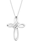 Trumiracle Diamond Necklace, Sterling Silver Diamond Cross Pendant (1/10 Ct. T.w.)