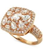 Giani Bernini Cubic Zirconia Cluster Ring In 18k Rose Gold-plated/sterling Silver, Created For Macy's