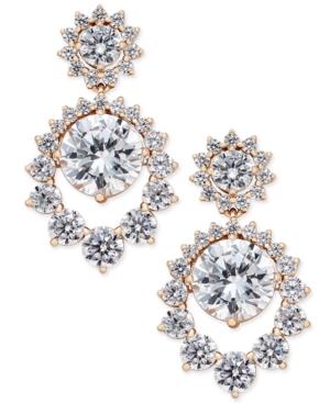 Danori Cubic Zirconia Bliss Drop Earrings In Rose Gold-tone Brass, Only At Macy's