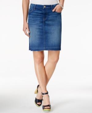 Tommy Hilfiger Raw-hem Denim Pencil Skirt