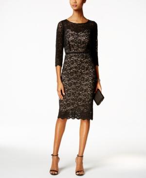 Alex Evenings Beaded Lace Sheath Dress