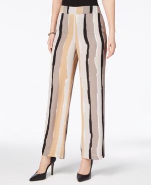 Nine West Abstract-stripe Wide-leg Trousers