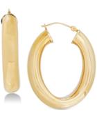 Polished Flex Tube Hoop Earrings In 14k Gold